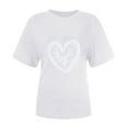 thumbnail image 4 of SOOMLON Valentine's Day Tshirt Women Lover Valentines Gift Comfy Short Sleeve Crew Neck Shirts Funny Love Heart Graphic Blouses Fashion Holiday Outfits 2025 White XL, 4 of 6