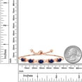 thumbnail image 4 of Gem Stone King 18K Rose Gold Plated Silver Blue Created Sapphire Bracelet for Women (5.00 Cttw, Gemstone September Birthstone, Oval 7X5MM, Fully Adjustable up to 9 inches), 4 of 5