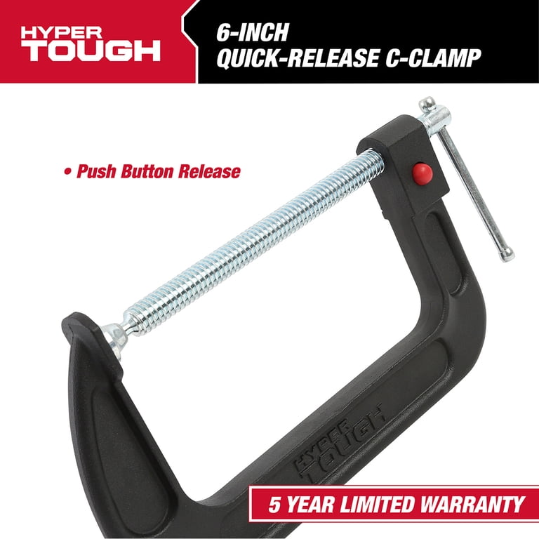 six-inch quick-release C-clamp for flared door handles installation
