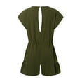 thumbnail image 3 of Riforla Women's Summer Solid Jumpsuit Loose Sleeveless Short Jumpsuit Rompers with Pockets Two Piece Sets for Women Green S, 3 of 5