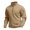 Khaki, variant on Mens Long Sleeve T-Shirt Half Zip Stand Collar Sweatshirt Contrast Elbow Patches Midweight Soft Daily Mens Pullover Top