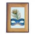 thumbnail image 1 of Marco de imagen Unbranded azul máscara Feliz Carnaval de Venecia, 1 of 4