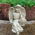 thumbnail image 1 of Estatua de ángel Lámpara solar Escultura decorativa Artesanía de resina Regalo ideal Adorno de resina Figura de ángel para patio Exterior Interior 145 cm x 133 cm x 21 cm, 1 of 8