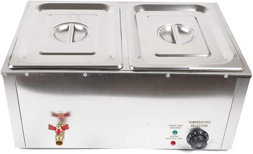 Miumaeov 110V 850W Commercial Food Warmer, Stainless Steel Bain Marie