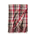 thumbnail image 2 of Prolriy Scarf for Women Autumn and Winter Colorful Plaid Shawl Thickening Warm Fringe Scarf Womens Scarf Red, 2 of 8