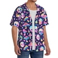 thumbnail image 2 of Yiaed mushroom colorful Skull star Print Mens Casual Wrinkle Free Shirts Short Sleeve Button Down Summer Stretch Dress Shirt-Medium, 2 of 5