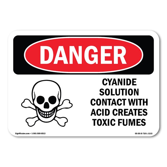 OSHA Danger Sign - Cyanide Solution | Decal | Protect Your Business, Construction Site, Warehouse & Shop Area |  Made in The USA