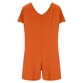 thumbnail image 5 of ClodeEU Women's Short Sleeve V Neck Loose Fit Jumpsuit with Pockets,Casual Long Romper Orange,Womens Plus L, 5 of 7