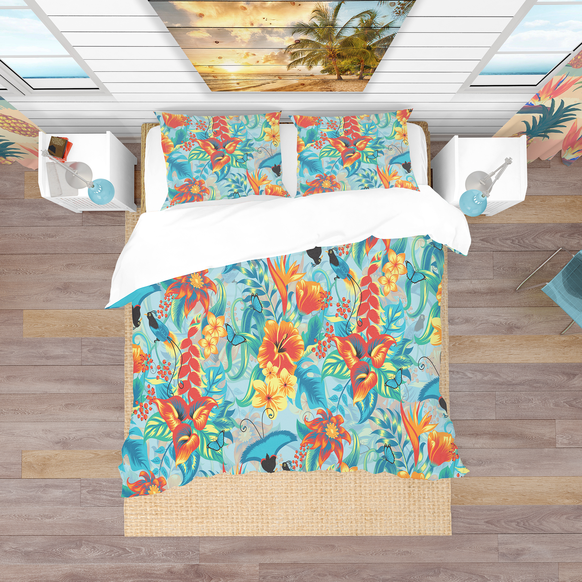 Designart 'Tropical Pattern' Tropical Duvet Cover Set