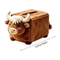 thumbnail image 3 of Tissue Box Cover,Highland‑Cow‑Shaped Top‑Cutout Tissue Opening for Living‑Room Tabletop Bedroom, 3 of 6