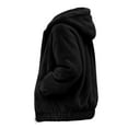 thumbnail image 4 of felwors Women's Sherpa Fleece Jacket - Warm Zip-Up Hooded Winter Coat with Pockets, Fuzzy Fashion Sweatshirt Jacket for Cold Weather Black, M, 4 of 5