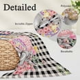 thumbnail image 3 of Bunny Easter Pillow Covers King, Eggs Plaid Spring Floral Black White Farmhouse Soft Brushed Microfiber Breathable Throw Pillow Covers, Pillowcase with Zipper for Couch Sofa Bedroom 20"x36", 3 of 9