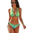 thumbnail image 1 of Faty-T Women Two Piece Halter String Swimsuit Sexy Mermaid Triangle Bikini Set, 1 of 12
