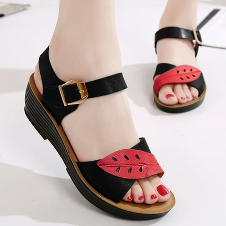 

HIBRO Women Sandals Flat Moccasins Leaf Pattern Sandals Cutout Soft Sole Ladies Sandals Open Toe Flat Sandals