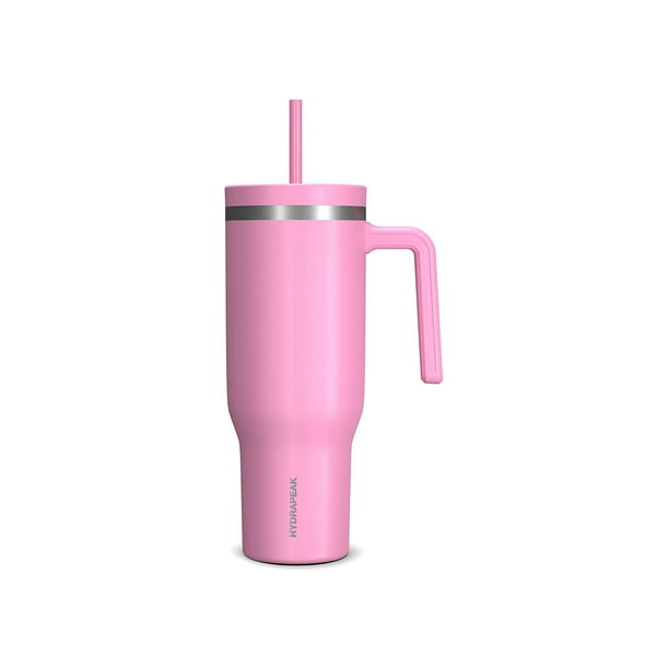 Termo Hydrapeak Voyager de 40 oz con asa y Popote Bubblegum Hydrapeak Voyager de 40 oz