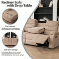 thumbnail image 2 of Hybition Fabric Reclining Sofa Set Modern Chair & Loveseat & Sofa Set Camel, 2 of 7