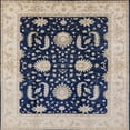 thumbnail image 1 of Ahgly Company Machine Washable Indoor Square Industrial Modern Purple Navy Blue Area Rugs, 3' Square, 1 of 7