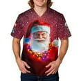 thumbnail image 4 of Kixjoy Scrubs for Men Tops Big and Tall Medical Christmas Printed Nurse Scrubs V Neck Stretchy Short Sleeve Tops Lightweight Basic Casual Mens Blouses with Pockets, Wine S, 4 of 4