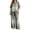 Gray, variant on Plus-Size Two Piece Set for Women Gradient Five-Sleeve Top Wide Leg Pants with Pockets Summer Vacation Outfit Green,2XL