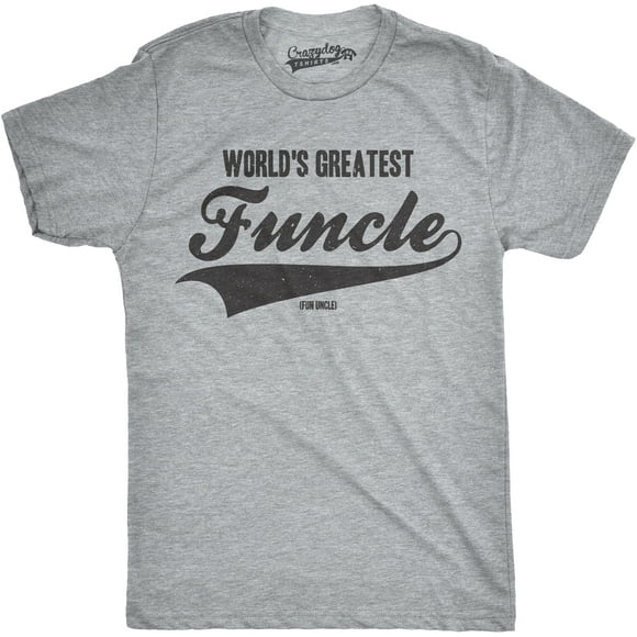 Mens Worlds Greatest Funcle Funny Fun Uncle Gift Sarcastic Novelty Cool T shirt (Light Heather Grey) - M