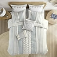 thumbnail image 2 of INK+IVY Full/Queen Imani 3-Piece Cotton Printed Comforter Set with Chenille, White/Navy, 2 of 5