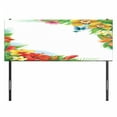 thumbnail image 3 of Hummingbirds Headboard, Tropical Flowers and Leaves Natural Foliage Vibrant Color Exotic Rainforest, Upholstered Decorative Metal Bed Headboard with Memory Foam, Full Size, Multicolor, by Ambesonne, 3 of 4