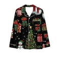 thumbnail image 4 of Fewfanhot Pajama Sets for Women 2 Piece Funny Christmas Graphic Print Set Casual Long Sleeve Shirts and Long Pants Outfits, 4 of 5