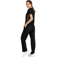 thumbnail image 2 of Minty Mint, Women's, V Neck Stretch Medical Scrub Set w Side Panels, Black, XXL, 2 of 5