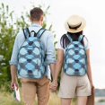 thumbnail image 6 of Casual Canvas Backpack Without Interlayer Large Capacity Stick Bag Design For Outdoor Shopping Office Outdoor Sports Argyle Plaid Lightskyblue_49288_2 Small, 6 of 7