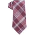 thumbnail image 2 of Calvin Klein Mens Salt Pepper Plaid Self-tied Necktie, Red, One Size, 2 of 3