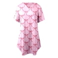 thumbnail image 6 of XIAONU Women's V-Neck Short-Sleeve Nightshirt Curved-Hem Cozy Bedroom Sleep Dress, 6 of 7