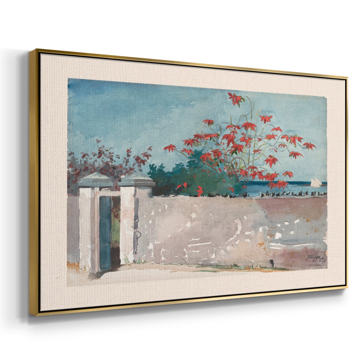 Vintage Botanical Print-LXX By Wexford Home Framed in Gold Wood Gallery Wrapped Canvas 27 in. x 41 in.