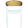 thumbnail image 4 of 32" White and Amber Transparent Stackable Outdoor Patio Dining Arm Chair, 4 of 8