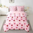 thumbnail image 2 of Homewish Cartoon Loves Pattern 7-Piece Twin Bedding Sets,Happy Valentine Bedding Comforter Set,Pink Red Sheet Sets For Girls Teens,Luxury Bedroom Decor Reversible, 2 of 8