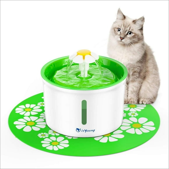 isYoung Cat Fountain 1.6L Automatic Pet Water Fountain Pet Water Dispenser, Dog/Cat Health Caring Fountain and Hygienic Dog Fountain Green 1.6L