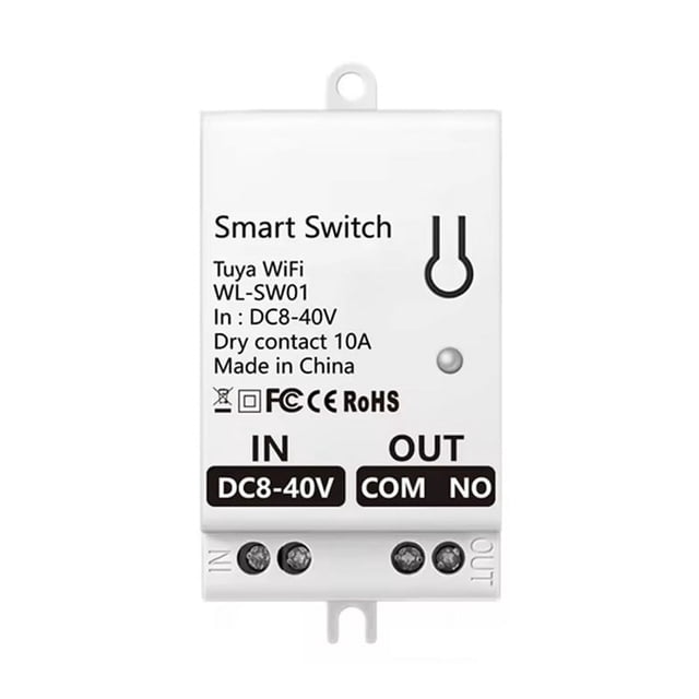 Módulo de Interruptor de Contacto Seco Tuya Smart WiFi 10A Relé Disyuntor Universal para el Hogar DIY Funciona con Smart Life Alexa DC 8-40V