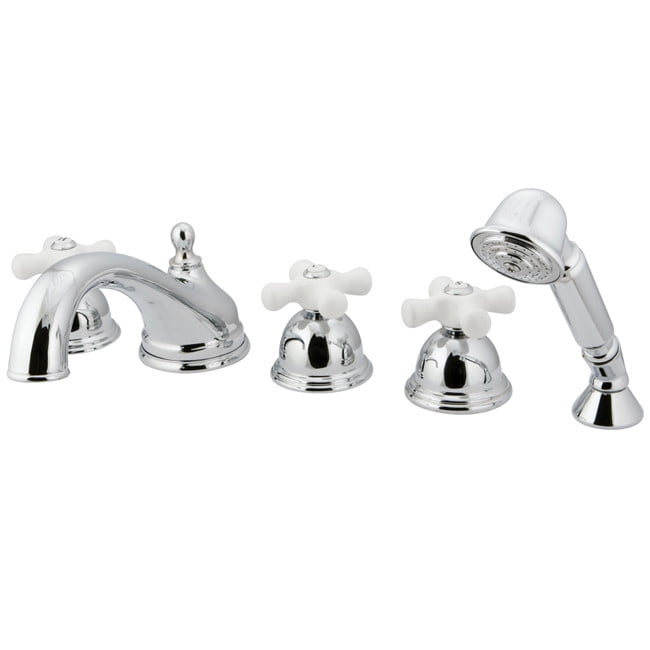 Kingston Brass Roman Three Handle Roman Tub Faucet With Hand