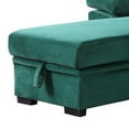 thumbnail image 3 of Exie 98 Inch 2 Piece Sectional Sofa, Pull Out Bed, Storage, Green Velvet- Saltoro Sherpi, 3 of 5