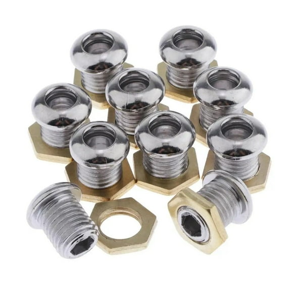 AFQH 10 Pcs Chrome 1/2' Drum Air Vent Part for Bass Snare Drum Kit Percussion Parts