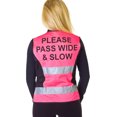 thumbnail image 1 of HyVIZ - Chaleco reflectante con texto Please Pass Wide & Slow (Rosa/Negro), 1 of 2
