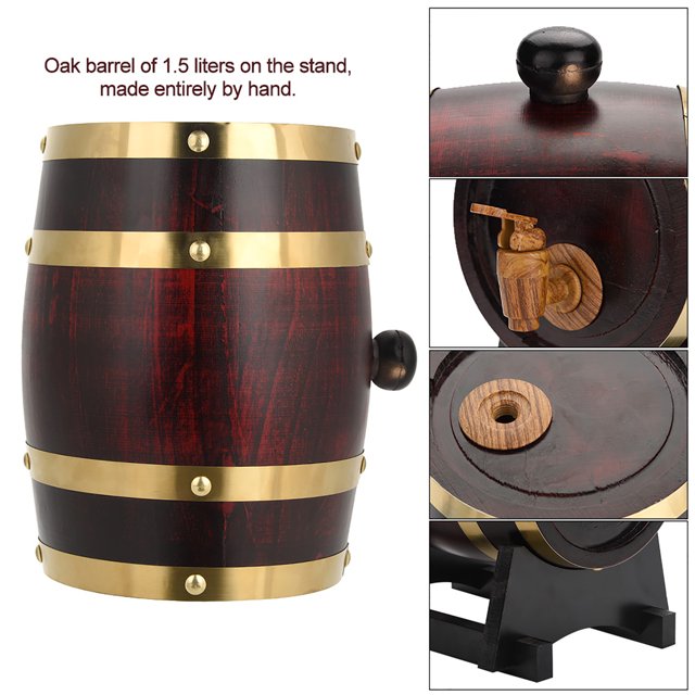 Barril de Whisky Envejecido Barril de Roble de Vino Barricas de Madera Envejecida de Roble de Centeno Canadiense ANGGREK Otros