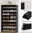 thumbnail image 6 of BGTREND 9 Tier Shoe Rack with Cover 28 Pairs Shoe Shelves Organizer for Closet, Entryway, Hallway, Bedroom, Black, 6 of 7