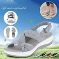 thumbnail image 4 of Womens Orthopedic Sandals Platform Heel Open Toe Beach Sandals Casual Non Slip Ankle Strap Slippers with Arch Support Summer Travel Shoes, 4 of 5