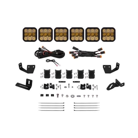 Diode Dynamics DD7817 Prinsu-Sherpa Roof Racks SS5 6-Pod CrossLink Mounting Kit - Sport Yellow Combo