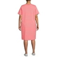 thumbnail image 3 of Terra & Sky Women's Plus Size V-Neck T-Shirt Dress with High Low Hem, 3 of 5
