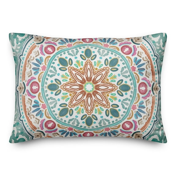 Creative Products Colorful Blue Orange Medallion 14x20 Indoor / Outdoor Pillow