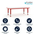 thumbnail image 3 of Flash Furniture Wren Rectangular Adjustable Classroom Activity Table for Kids, Red/Gray, 3 of 12