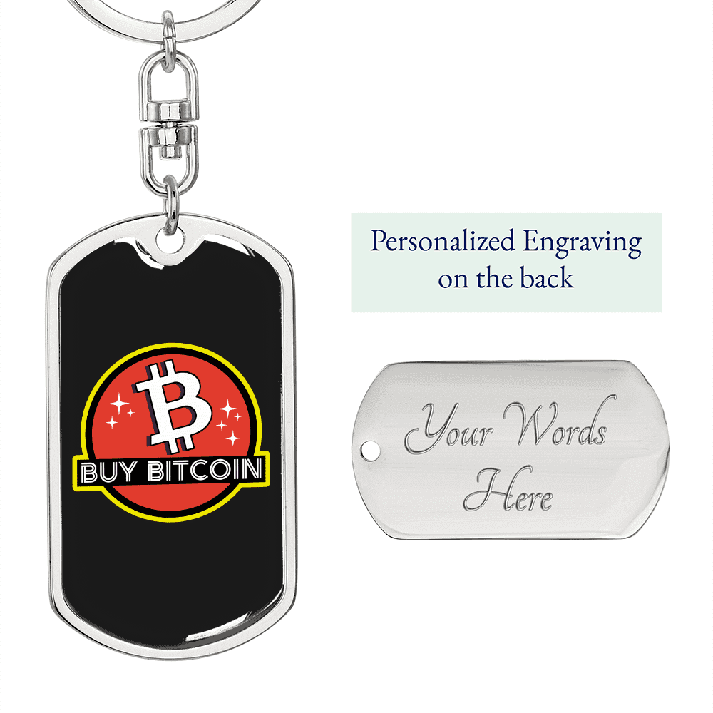 Buy Bitcoin Crypto Stainless Steel or 18k Gold Premium Swivel Dog Tag  Keychain - Walmart.ca