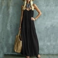 thumbnail image 7 of VBVC Women's Cotton Linen Spaghetti Strap Maxi Dress , Summer Casual Long Dress For Women , Ladies' Loose Fit Beach Vacation Dress with Pockets,Black,S-2XL, 7 of 7