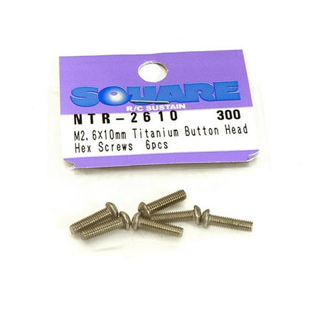 6sq Square - Integy RC Toy Model Hop-ups SQ-NTR-2610 Square R/C M2.6 x 10mm Titanium Button Head Hex Screws (6 pcs.)